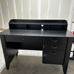 Wood Executive Office Desk (Black)