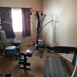 Gym equipment  Including treadmill boflex and weight machine