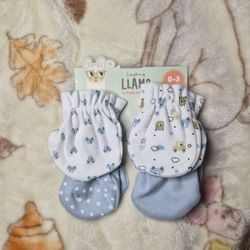 0/3 Months 4-Pack Baby Mittens Set - New