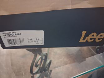 Black non skid lace up shoes in box