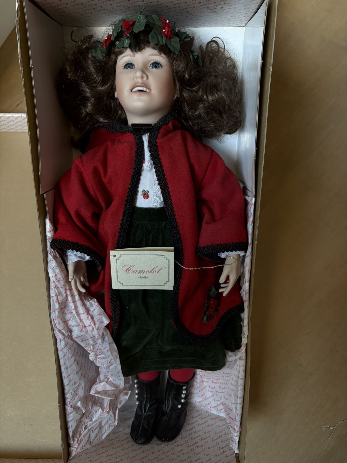 Camelot Collection, Vintage Limited Edition QVC Camelot 21”Porcelain Christmas Doll "Faith"