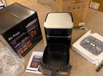 5.2QT Air Fryer,8-in-1 Multi-Function Kitchen Appliance,400 ℉ Max,Visible Window and Digital Screen,80% Oil-Less,Black  New sealed package  Pick up on