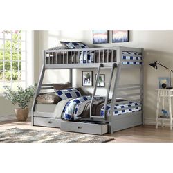 GRAY Mission Wooden Bunk Bed - TWIN-FULL