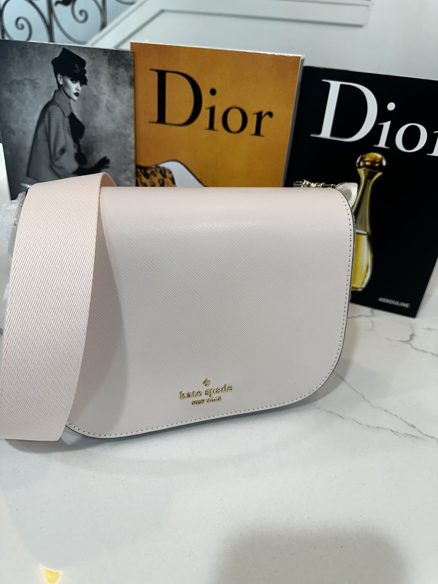 Kate Spade Light Pink Madison Saffiano Leather Saddle Bag. NWT Great Condition.