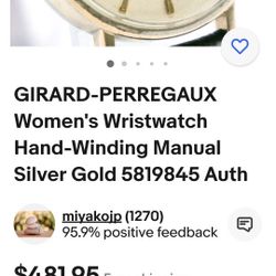 Reloj DE Mujer Girard  Perregaux 10kgold Plated DE Cuerda Travajando Bien Swiss