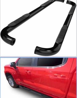 3" Black Side Nerf Bars Running Boards 2pcs Side Steps Compatible with 2019-2025 Chevy Silverado/GMC Sierra 1500 Crew Cab 2020-2025 Silverado/Sierra