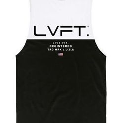 Live Fit LVFT Divided Tank - Black/ White - Small