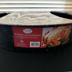 18 Inch Enamel Oval Roster Pan