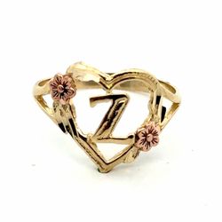 Woman’s Ladies 10k Two Toned Rose Yellow Gold Initial Z In a Heart Ring Size 7.5 GP3137518