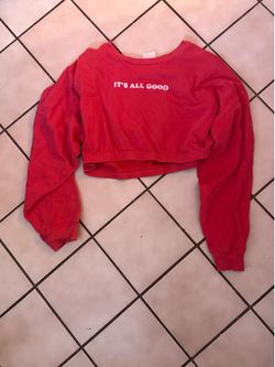 Red crop  sweater