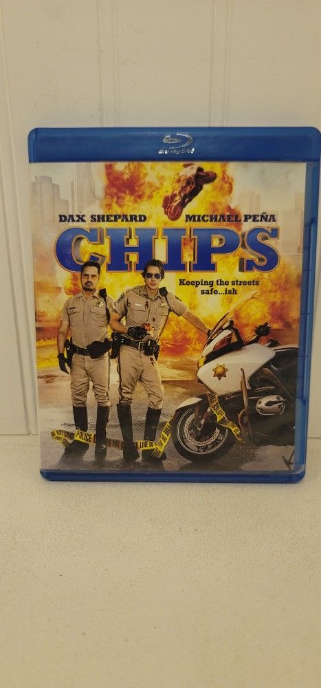 $5 BLU RAY MOVIE. CHIPS. BLU RAY / DVD ONLY. NO DIGITAL. $5 OR TRADE FOR A MOVIE TITLE I DO NOT ALREADY OWN.