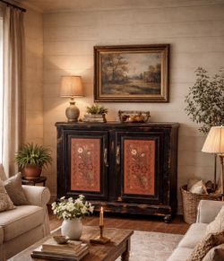 Vintage Salvaged Buffet Cabinet/ Kitchen Island/ Entertainment Sideboard