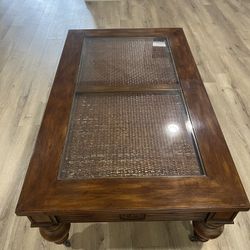 Glass-top Coffee Table Wooden