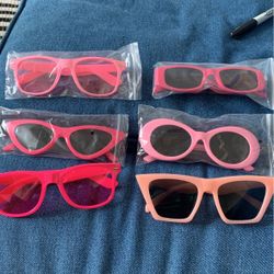 6 Pink Sunglasses Barbie Party Beach Wear 