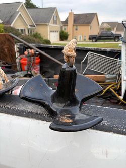 Black Boat Anchor with Rope