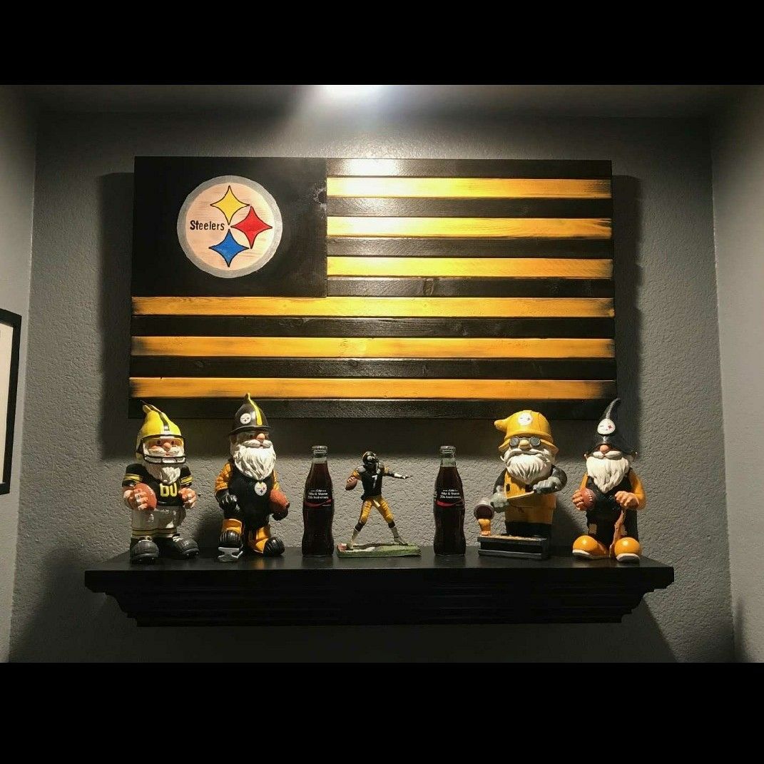 Wooden American Flag - Pittsburgh Steelers