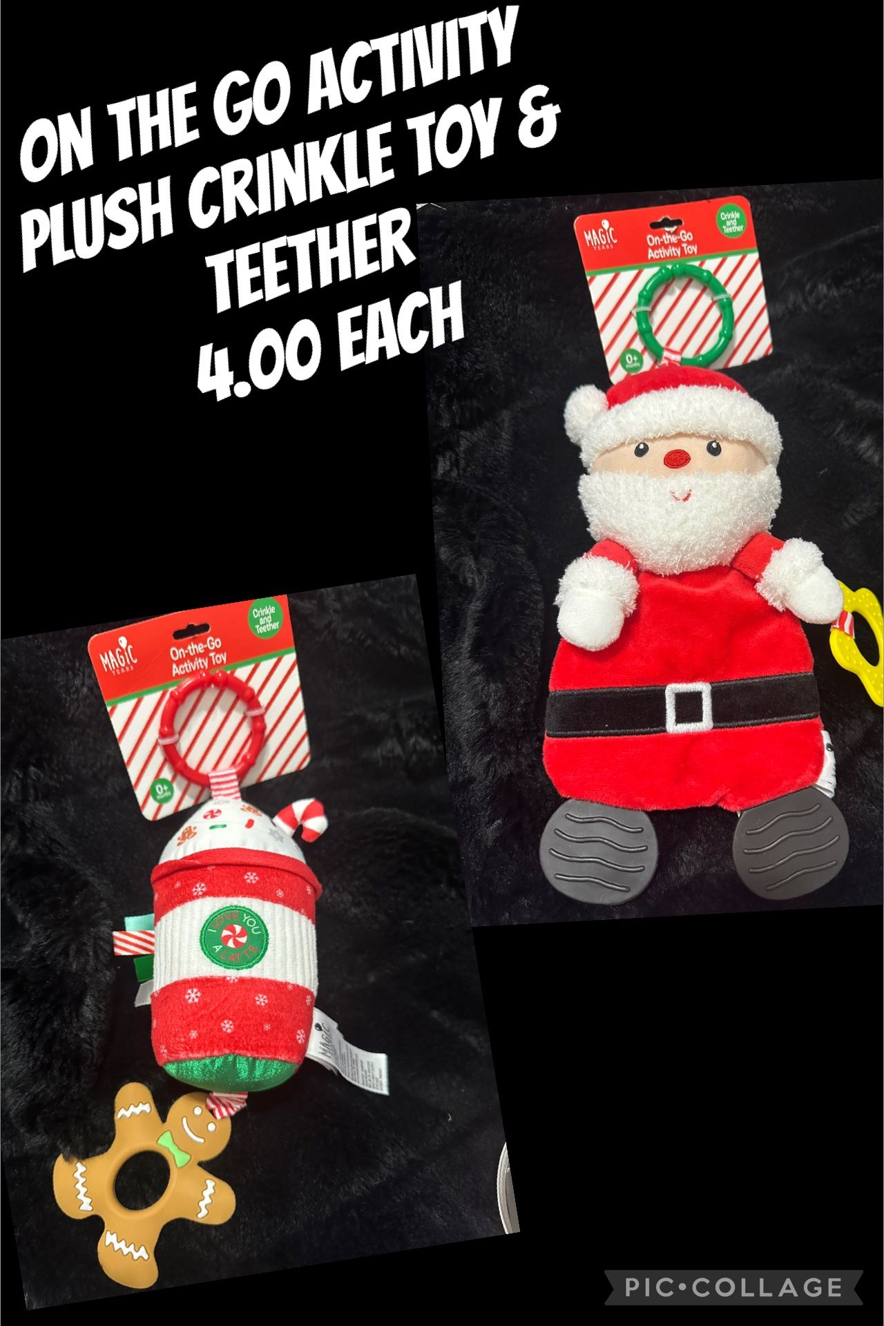 On The Go Activity Crinkle Plush & Teether Toy NEW