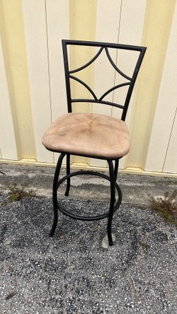 Metal Stool With Swivel And Cloth Seat