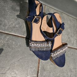Blue Sandals Wedge