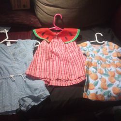 Girl Toddlers Dresses 12-18 Months Lot Of 3