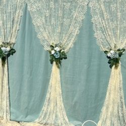 Elegant Vintage Lace & Velvet Backdrop 