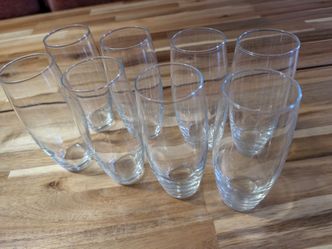 (B) Set of 8 Clear Glass Highball Tumblers