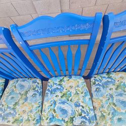 Large Solid Wood Table With Chairs, Bench, And Leaf With Turntable