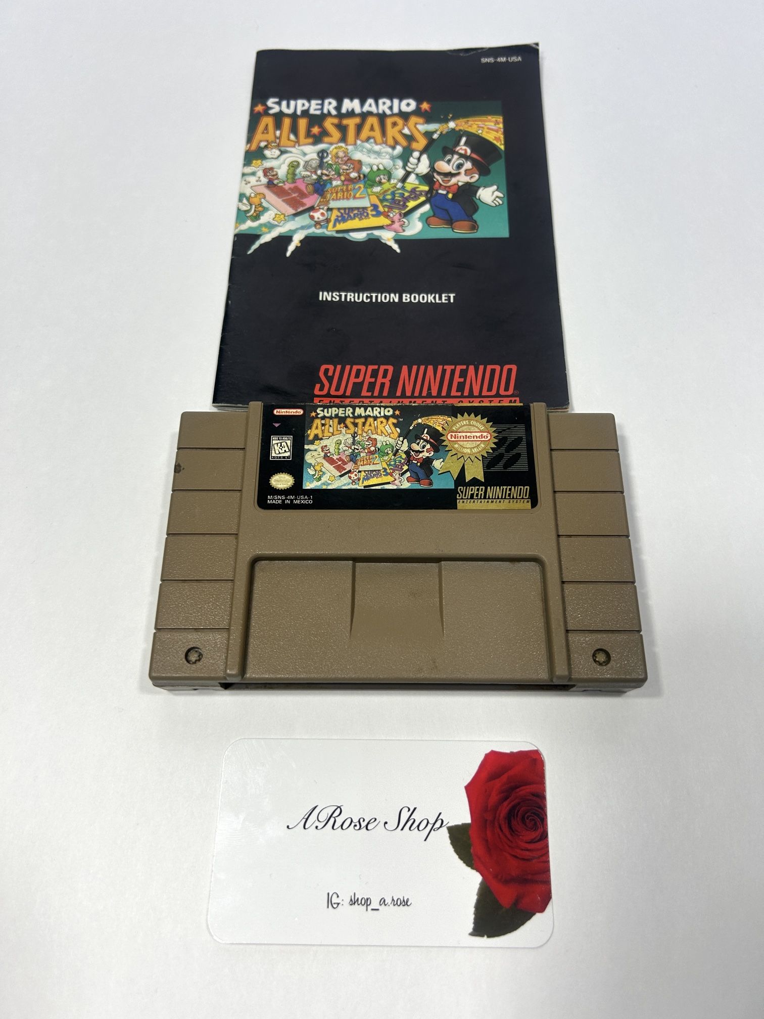 SNES Super Mario All Stars Video Game With Manual