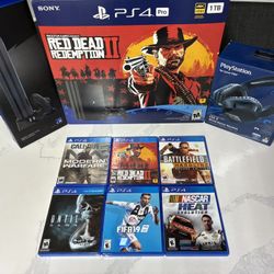 PlayStation 4 Pro Ps4 comes with 6 Games and brandnew charging station and headset PerfectCondition 