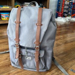 Herschel Backpack Little America Laptop Backpack, Grey/Tan Synthetic Leather