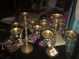 gold candle holders