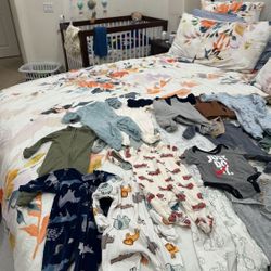 Lot Of  33 Pc Baby Boy Outfit Adorable Newborn   