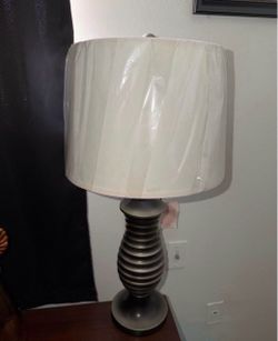 White and chrome table side lamp