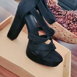 Sandalias Con Plataforma New Black Heels For Women Size 7 