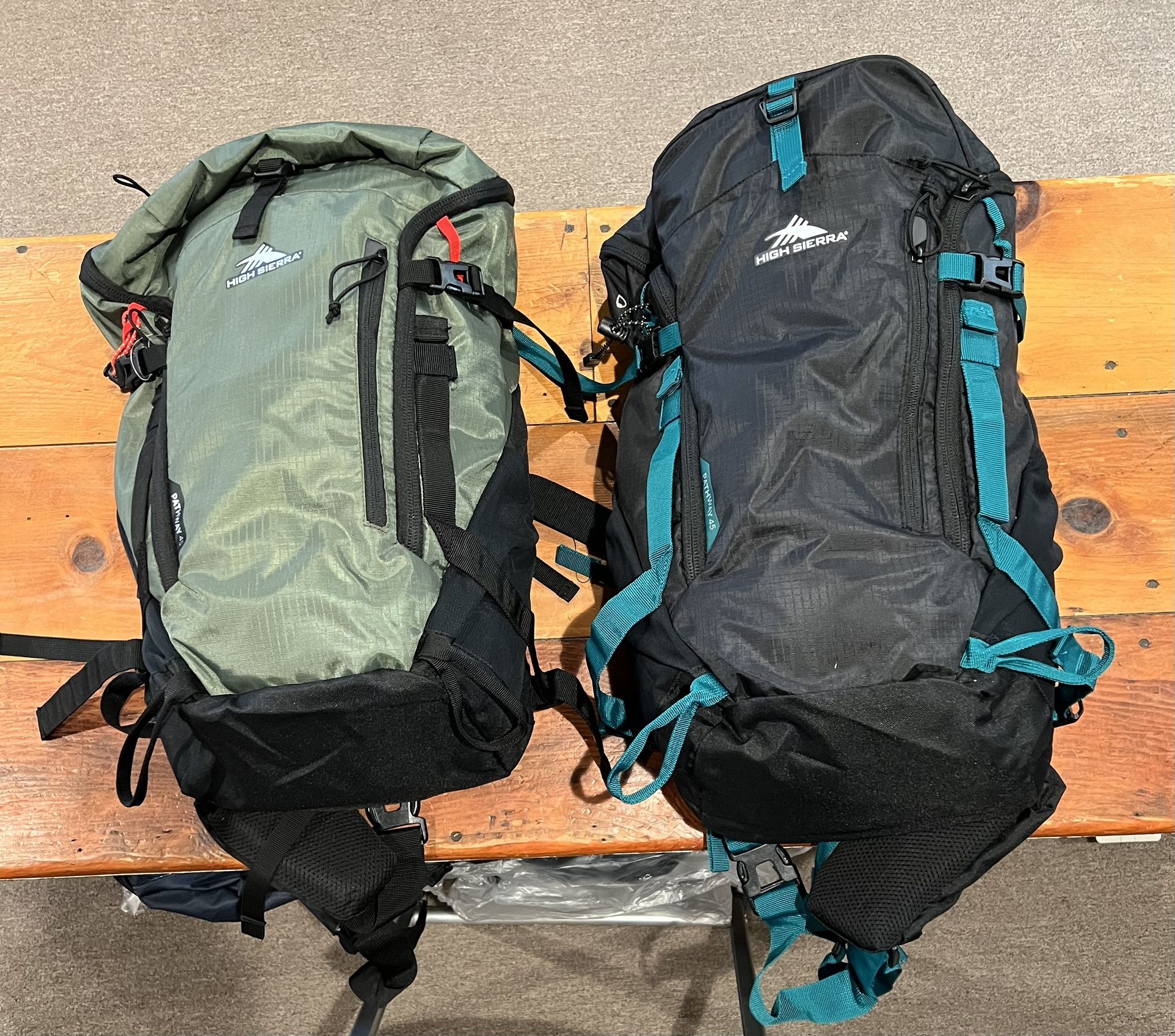 High Sierra Backpack Pathway 45L, Black or Green,