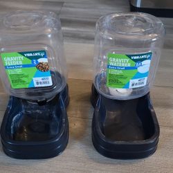 Pet Gravity Food And Water Feeder Set