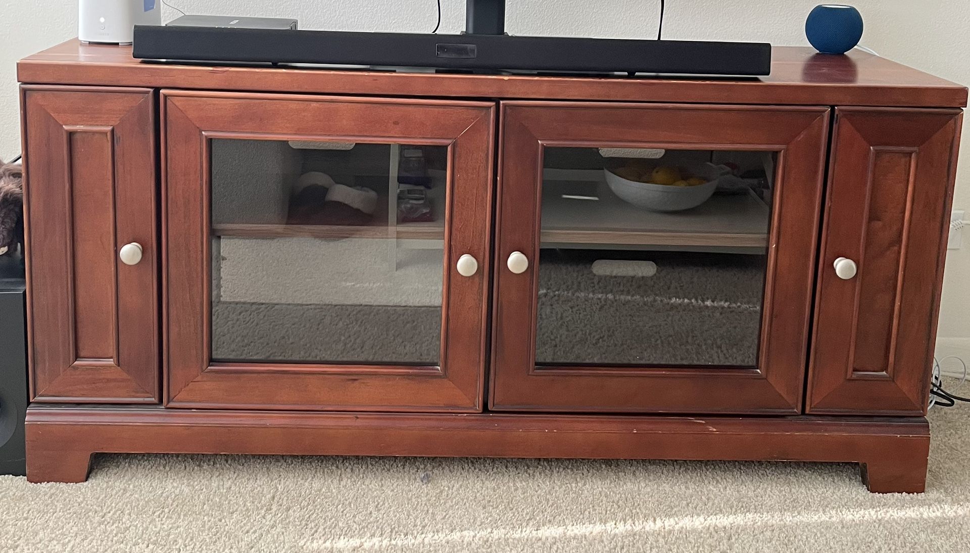 Cherry Wood TV Console