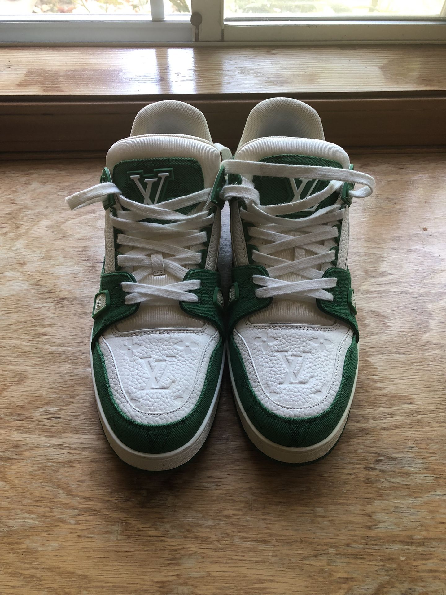 Louis Vuitton Green And White Sneakers