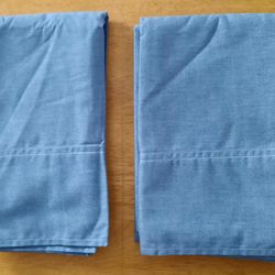 Vintage New Old Stock Ralph Lauren Blue Denim 100% Cotton  Standard 2 Pillow Cases