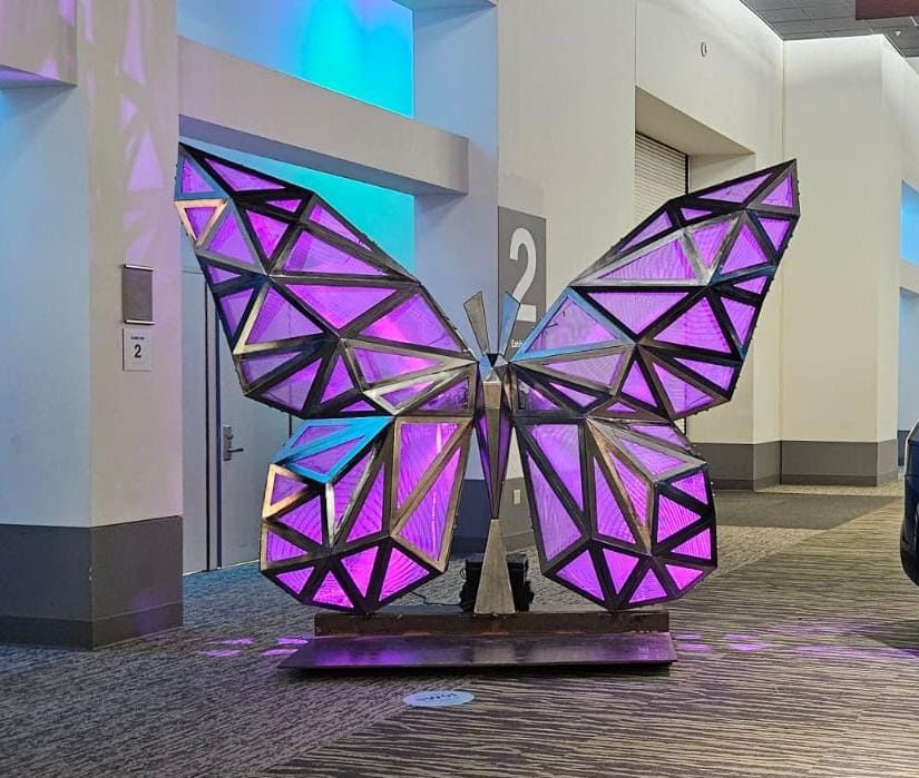 Stainless Steel Geometric Butterfly Sculpture – 7 ft x 8 ft