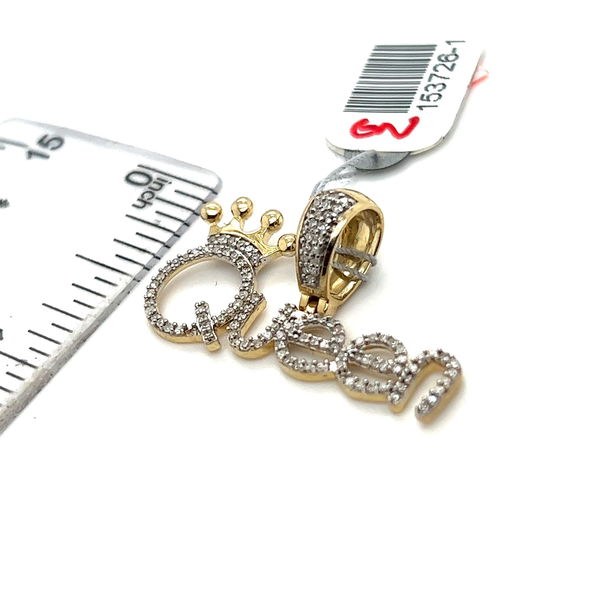 10kt Gold Large Queen Pendant .33ctw 2.50grams 153726 1