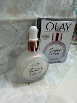 Olay Super Serum - Glow Serum for Face - Activated Niacinamide, Vitamin C & E, Collagen Peptide, AHA - 5-in-1 Benefits - Brightens, Hydrates, Smooths,