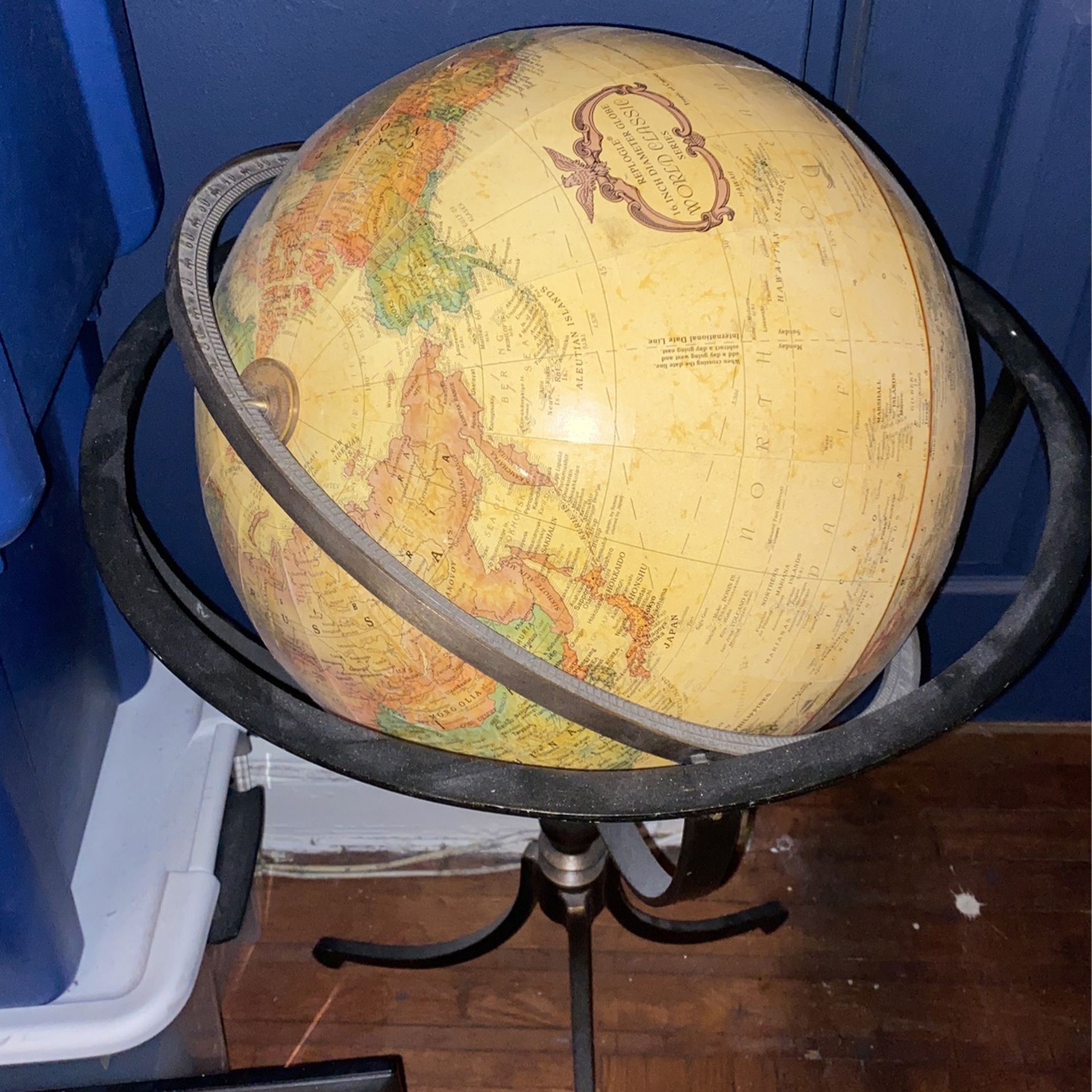 Replogle Marin Floor Globe, Antique. 16 in Diameter Globe, World Classic Series