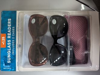New Sunglass Readers +1.25 (2 pairs with cases)