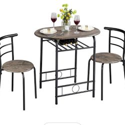 Yaheetech 3 Piece Dining Table Set
