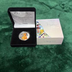 2023 Disney 100 Lion King 1oz Silver Coin – Simba – Box & COA – Limited 1000
