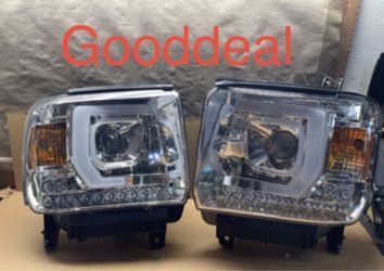 OH102 Fit 14-15 GMC Sierra 1500/2500HD/3500HD Plank Style Led Headlight