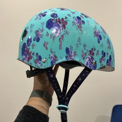 Blue Floral Helmet