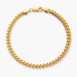 Jaxxon Sterling Silver Curb Chain Bracelet in Gold (8")