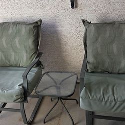 Outdoor Patio Furniture 2 Chairs Cushions No Holes Or Ripe 